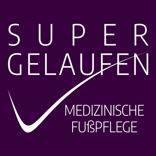 Logo super gelaufen medizinische Fußpflege